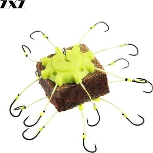 2pcs Flip Fishhooks for Carp Fishing Flap Explosion String Hook Set Spring Carbon Steel 8 Barbed Hooks Tackle Pesca 6-12# T4