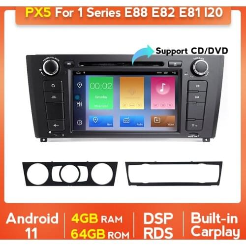 Carplay Auto Android 11 For BMW 1 Series E88 E87 E82 E81 I20 Car Multimedia DVD Player FM Radio Stereo WIFI 4G NET Video Output