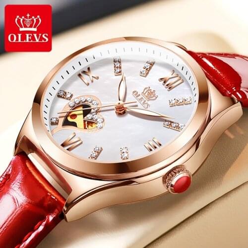 OLEVS Automatic Watch for Women Mechanical Wristwatches Luxury Top Brand Waterproof Ladies Bracelet Watch montre femme