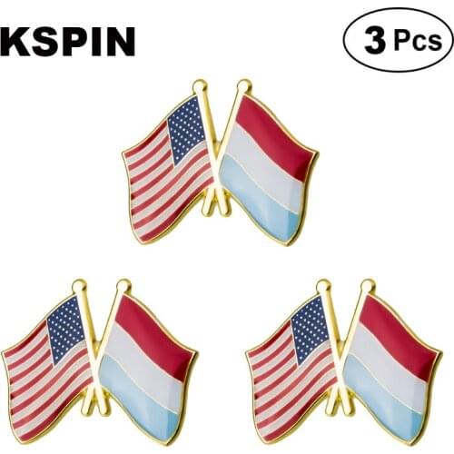 U.S.A & Luxembourg Frendship Lapel Pin Brooches Pins Flag badge Brooch Badges