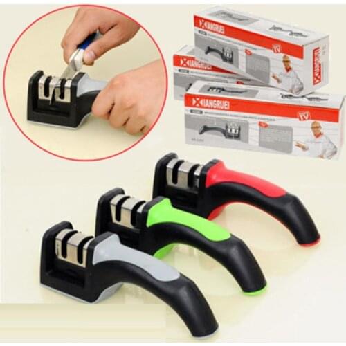 Dropshipping Knife Sharpener Quick Sharpener Professional 3 Stages Sharpener Knife Grinder Non-Slip Silicone Rubber