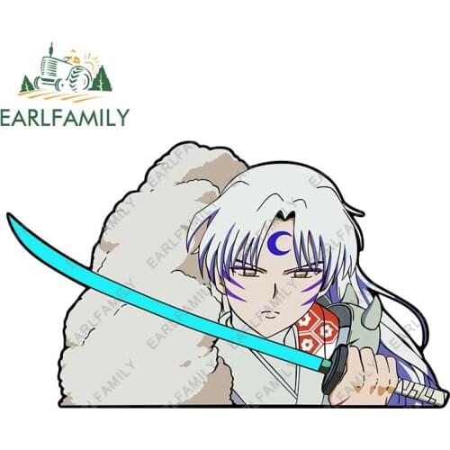 EARLFAMILY 13cm x 7.7cm Cartoon Anime Sesshoumaru Peeker Car Sticker Vinyl JDM Graffiti No Reflective Auto Motor Decals Graphics