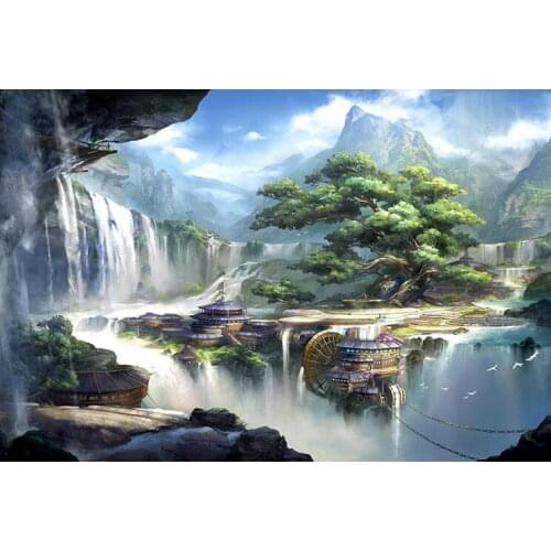 Mountain Stream Wonderland The paper puzzle 1000 pieces ersion jigsaw puzzle white card adult childrens educational toys