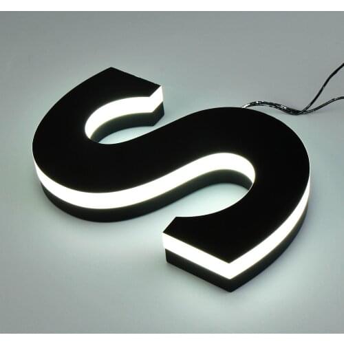 CNC cut plexiglass edge-lit sign vinyl surface for exterior commercial signs