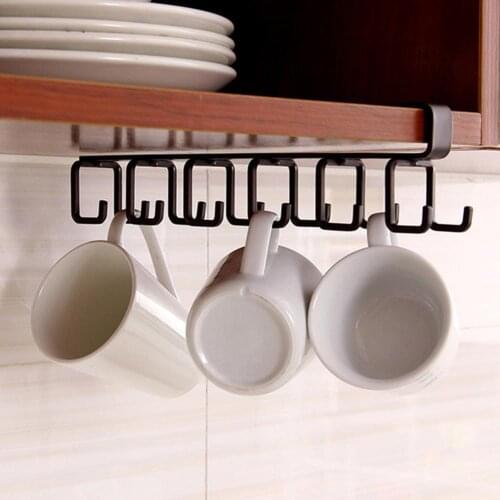 Hot Kitchen Storage Rack Cupboard Shelf Hanging Hook Organizer Closet Clothes Glass Metal Organizer Shelf Hanger Storage