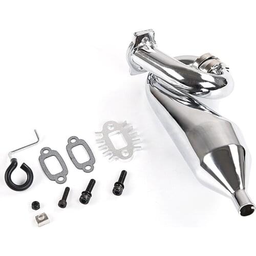 Chrome Resonant Tube Tuned Pipe Exhaust Pipe General for 1/5 HPI Baja 5B Ss 5T 5Sc Rovan King Motor Rc Car Tuned Pipe Exhaust
