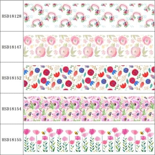 HSDRibbon free shipping 3" 75mm heat transfer printed hsd-design series Grosgrain Ribbon 50Yards/Roll