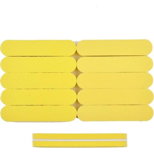 Mini Nail File 50pcs Yellow lime a ongle Professional Sponge Nail Buffer Pedicure Tools Disposable Emery Board 100/180 Sanding