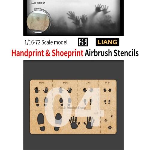 1/16 1/32 1/35 1/48 1/72 Chariot Scenes Handprint & Shoeprint Airbrush Stencils Models Scene Detail Production Tool