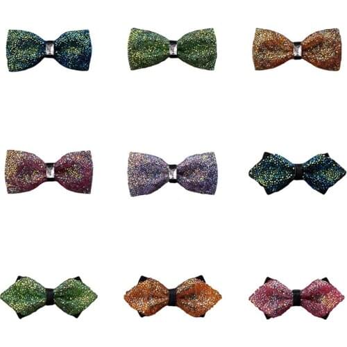 Men Luxury Sparkling Crystal Pre-tied Bowties Noble Shiny Rhinestone Bow Ties BWTQN0310