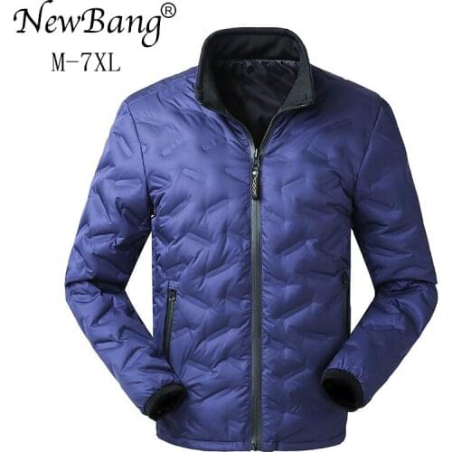 NewBang Brand 6XL 7XL Men Fashions Down Coat Male Down Jacket Mens Winter Thick Warm Double Side Reversible feather Jacket