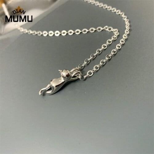 New Fashion Silver Necklace Cute Cat Animal Pendants&Necklaces For Women choker collares Jewelry Gifts