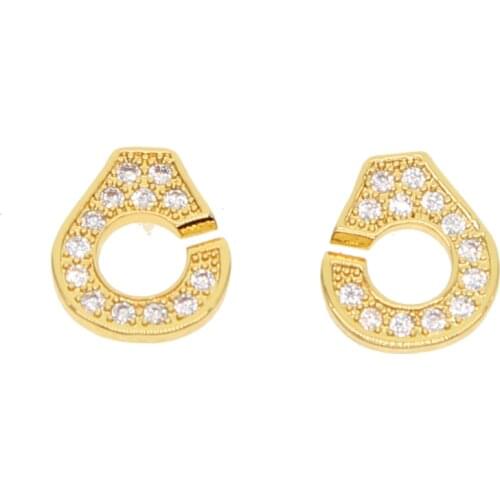 925 Sterling Silver Handcuff charm earring drop shipping fashion girls kids cute mini simple earr paved aaa cz french earring