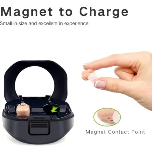 Soroya Rechargeable Analog Hearing Aid Mini ITC Ear Sound Amplifier Enhancer Portable Wireless Ear Care Made in China