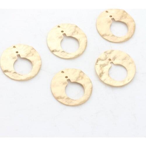 23mm 6pcs/lot Zinc Alloy Golden Round Circle Charms Hollow Round Circle Shape Charms Connector For Necklace Earring Accessories