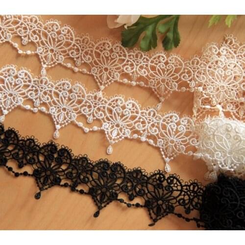6CM wide white Black Handmade DIY accessories water soluble silk line classical court dripping lace width 6cm