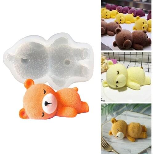 Slapen Beer Mousse Chocolade Silicone Mold Fondant Cake Candy Mallen Koekjes Gebak Koekjes Mal Taart Decoratie Bakken Tools