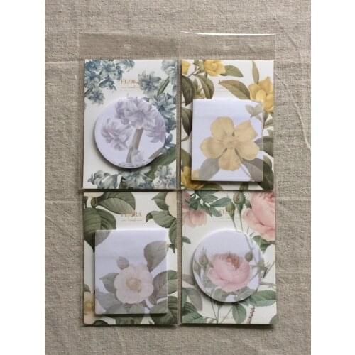 Vintage flower sticky note memo pad(1pack)