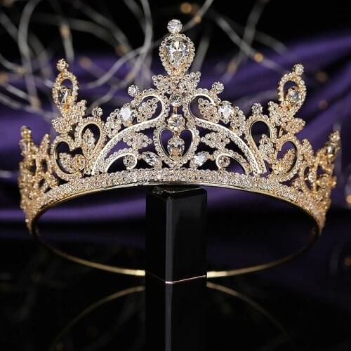 Tiaras and Crown HADIYANA Gergous Women Wedding Party Hair Accessorie Headband BC3647 Accesorios para el cabello Corona Princesa