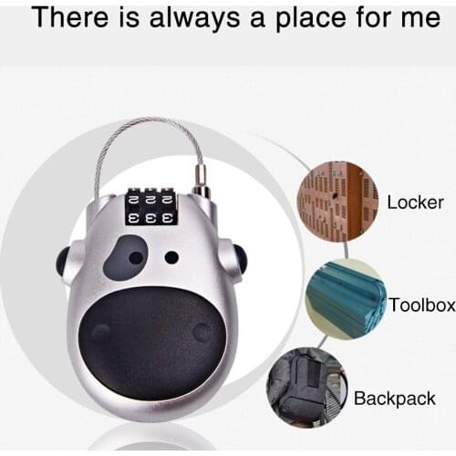 Bicycle Combination Password Lock Portable Padlock Safety Telescopic Rope Zinc Alloy Digit Small Travel Bag Durable Anti Theft