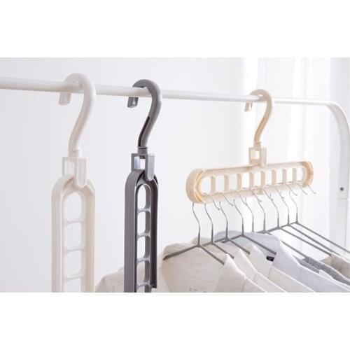 Space saving 9 holes 360 degree rotating magic hanger multi-purpose folding clothes hanger wardrobe clothes clothes storag