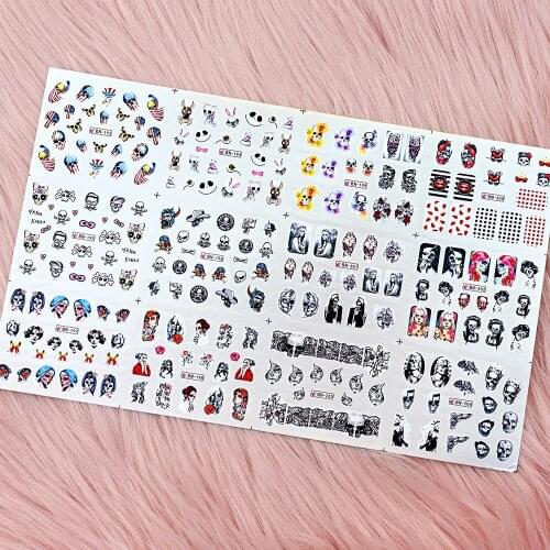 1 Big Sheet Nail Art Water Sticker Nails 16x25.5cm Mixed Design Decals For Nail Decorations Water Slide Stickers Wraps BZY2977