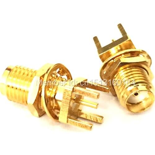 1pc SMA Female Jack nut RF Coax Modem Convertor Connector PCB mount Straight Goldplated NEW wholesale