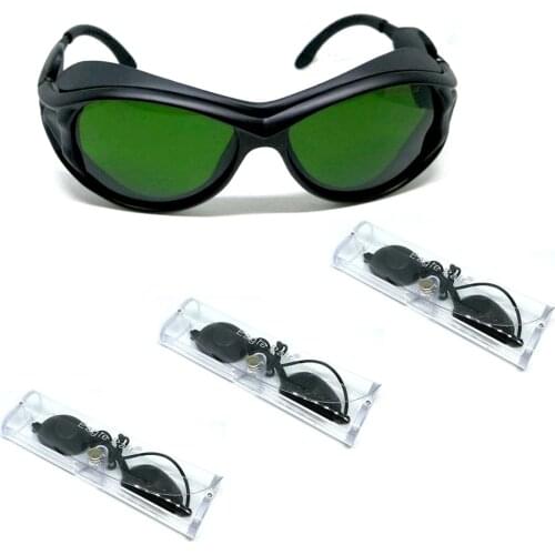 1pc IPL CE 200nm-2000nm IR Laser Protection Goggles Safety Operator Glasses w 3pcs Beauty Client Eyepatch Eyeshield
