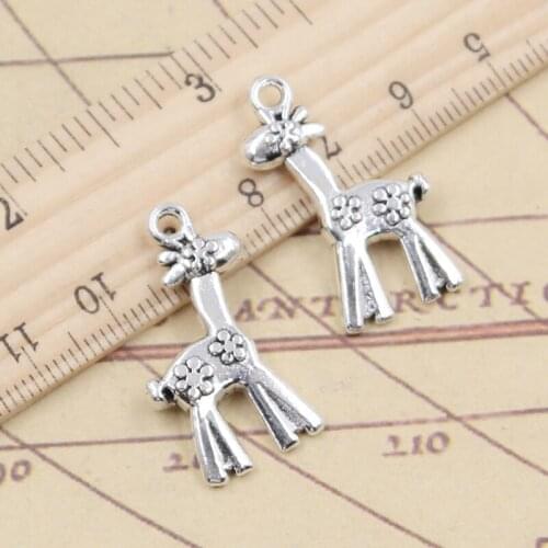 10pcs Charms Flower Sika Deer 30x16mm Tibetan Silver Color Pendants Antique Jewelry Making DIY Handmade Craft
