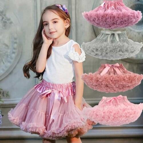 2020 Girls Tutu Skirt Fluffy Children Ballet Kids Pettiskirt Baby Skirts Princess Tulle Party Dance Skirts For Girls Clothing