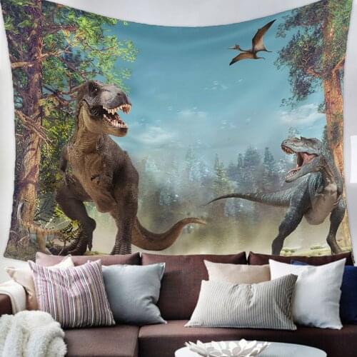 Jurassic 3D Dinosaur Virgin Forest Tapestry Bedroom Home Decoration Wall Blanket Tapestry Bedroom Wall Hanging Yoga Mat