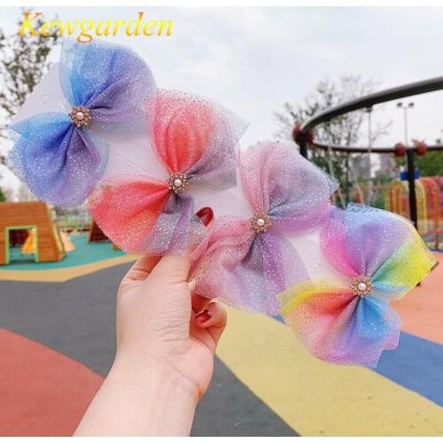 Kewgarden Childrens hairpin Princess bow hair headdress 4pcs