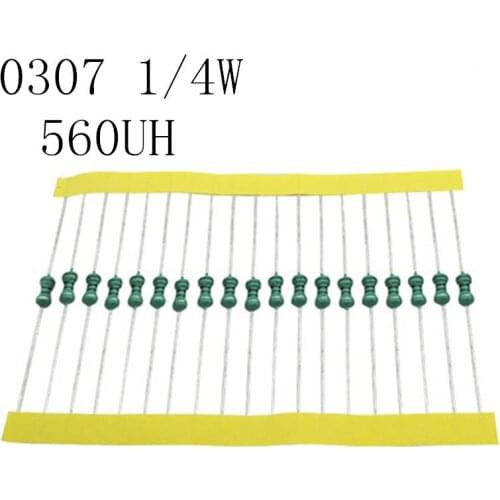 50pcs/lot 1/4W Chromatic ring inductor DIP 0307 560UH AL0307-561K 0.25W inductance