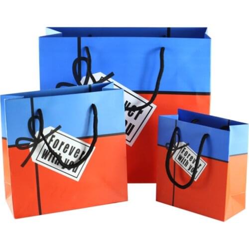 Free shipping Wholesale gift bag coated delivery paper bag logo printed for shopping with handle --XP2193