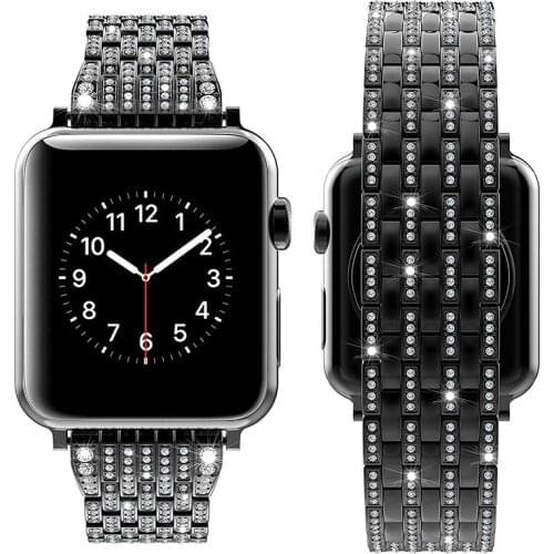 Bling Bands for Apple Watch 38mm 40mm 42mm 44mm Women Luxury iWatch Strap Series 4 3 2 1 Metal Replacement Wristband