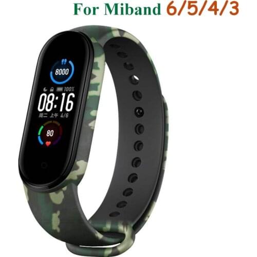 Bracelet for Mi Band 4 5 6 3 Silicone Military Strap For Xiaomi Mi Band 6 5 4 3 Sports Strap Band for Miband 3 4 5 6 Army Band