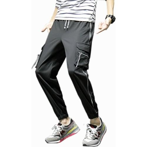 Men Hip Hop Cargo Pants Man Solid Overalls Japanese Streetwear Joggers Pants Men New Design Harem Male Pants