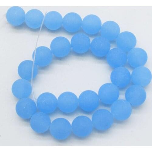 Loose beads blue agate blurry round 6/8/10/12/14mm 15" for DIY jewelry making FPPJ wholesale beads nature gem stone