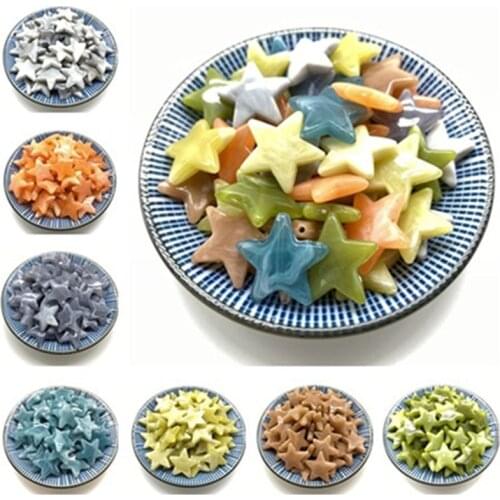 10pcs/Lot 20mm Pentagram Star Beads With Holes In Plastic Beads Loose Beads For Jewelry Making Accessories