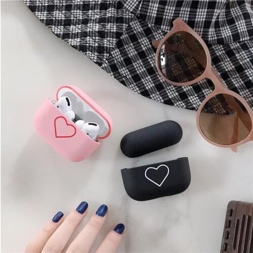 Kjoew Cute Love Heart Earphone Case For Apple Airpods Pro Case Wireless Headset Protective Cover For Airpods 3 Cover Hard Shell