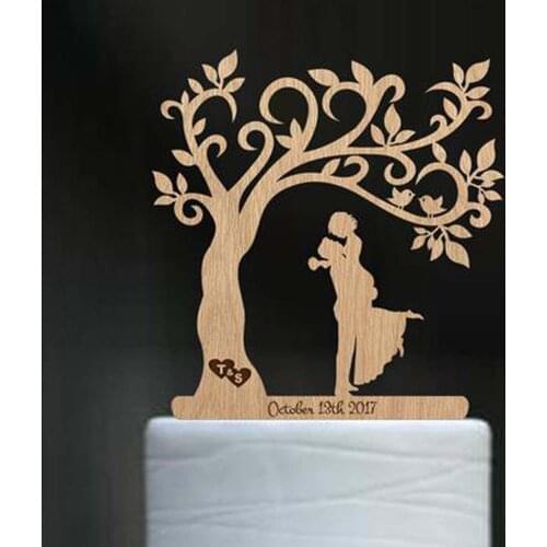 Personalized Wedding Rustic Cake Topper Custom Wood Cake Topper Mr Mrs Bride & Groom Tree wedding topper Last Name wood
