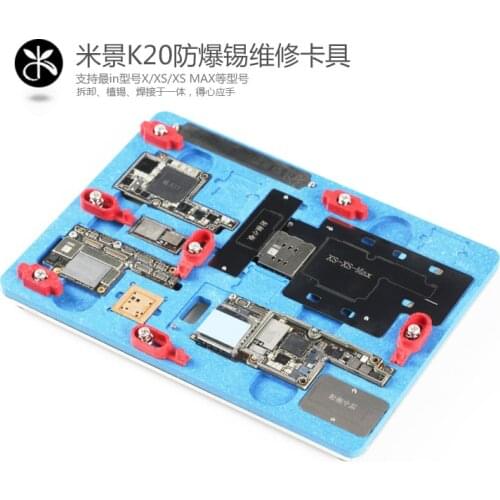K20 Pcb Holder Repair Fixture For Iphone X Xs Xs Max Motherboard Planting Tin With Bga Reballing Stencil A12 Remove Black Glue