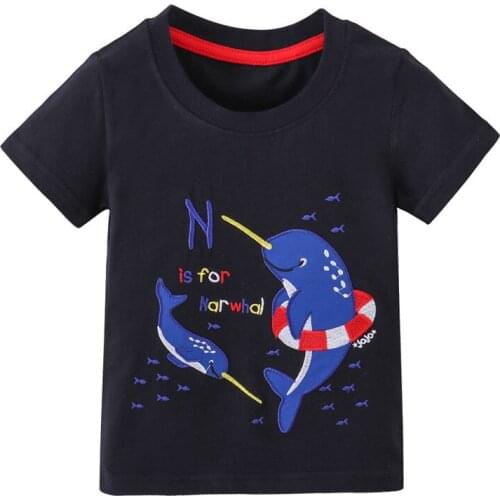 Funnygame Children T shirts for Boys Girls Cotton Animals Print Baby Bats Tees Tops Kids Boys Clothes