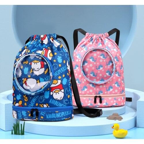 Child Kids Waterproof Backpack Large Capacity Boys Girls Swimming Backpack Cartoon Sports Bags Dry Wet Bags Camping Pool Beach