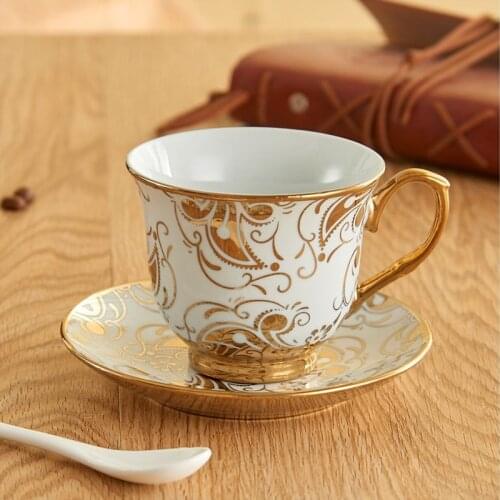 Europe Porcelain Coffee Cup And Saucer Sets Classic Ceramic Tea Cup Espresso Cups Milk Cup Fashion Home Decoration Accessories