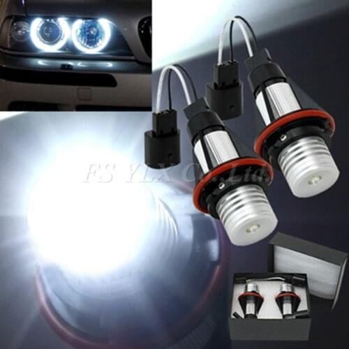 FSYLX 1set LED Angel Eyes LED Marker for BMW E39 xenon white led angel eye halo light FOR BMW E53 E60 E61 E63 E64 E65 E66 E87