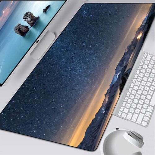 Night Sky Mouse-pad with Sewn Edges Thermal Transfer Printed Mice Mat Laptop Notebook Keyboard Pad Gaming non-skid mouse pad mat