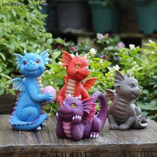 Creative Cute Cartoon Small Dinosaur Decoration Mini Garden Courtyard Decoration Small Animal Sculpture Resin Crafts Ornament
