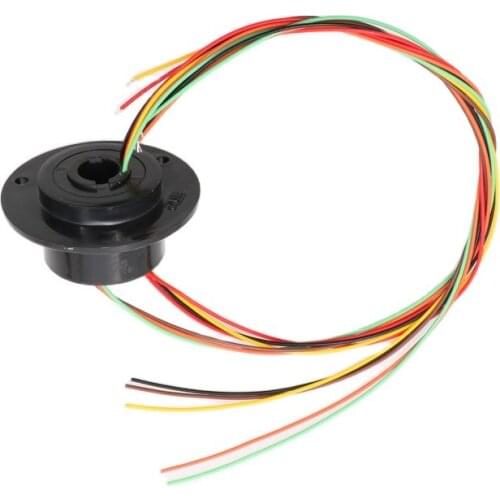 1PC Mini Through Bore Slipring with Hole Diameter 10mm 6 Channel Wires 2A Electric Collector Ring Rotary Conductive Connector