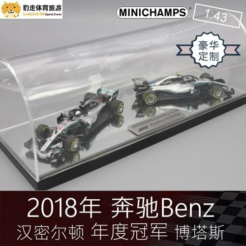 MINICHAMPS 1/43 BENZ W09 EQ POWER Hamilton & BOTTAS Luxury custom 2018 F1 SEASON collection of die-cast alloy car models